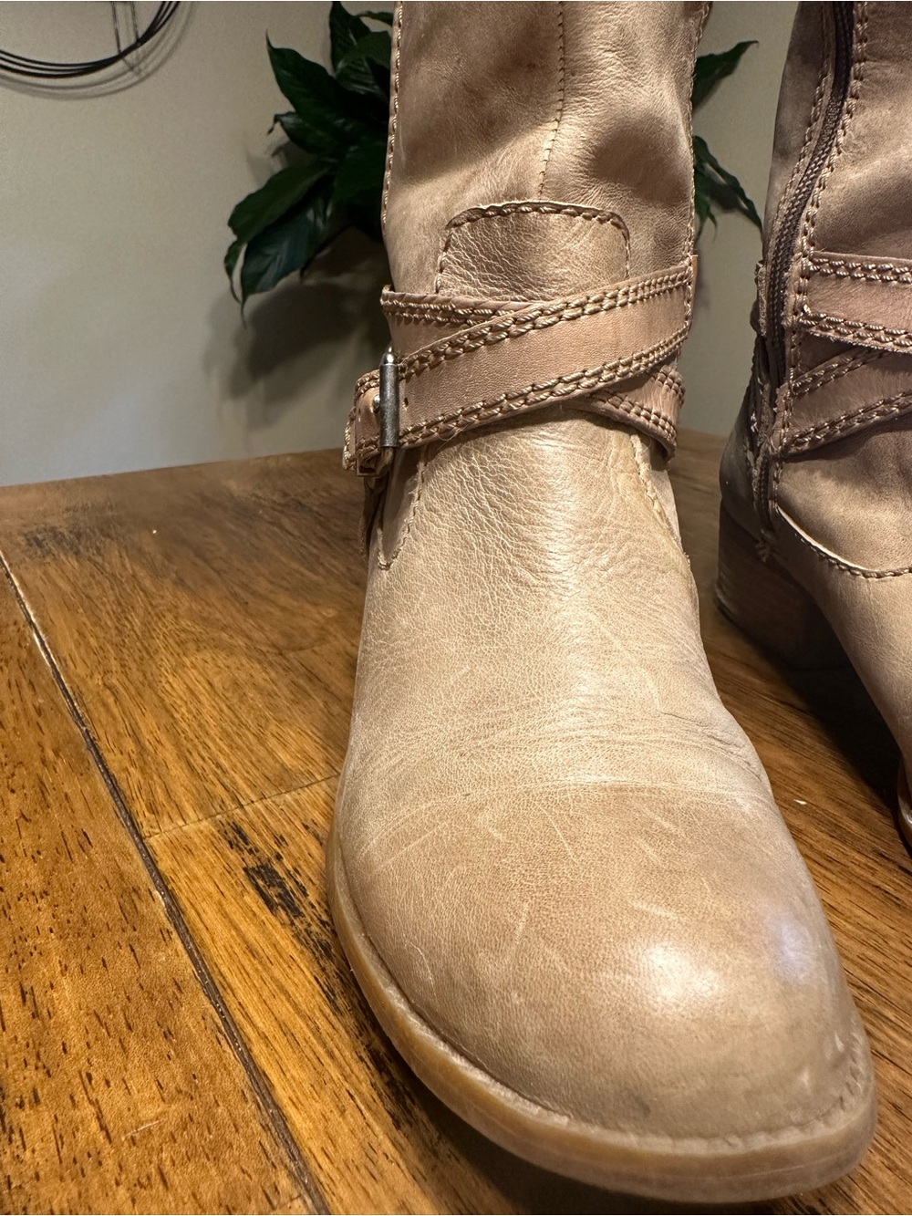 Tall Taupe Gianni Bini Leather Riding Boots - Picture 3 of 12